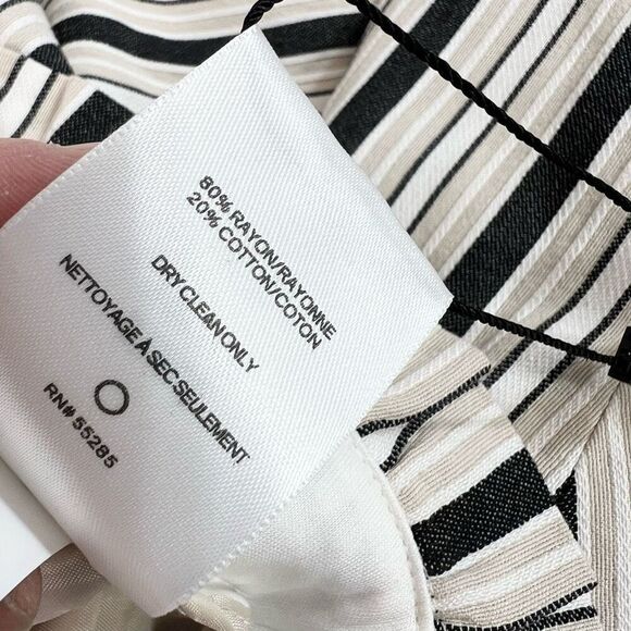 Express Paperbag Dress Pants Womens 16R Tan Stripe Ankle High Rise New Preppy - Picture 8 of 12